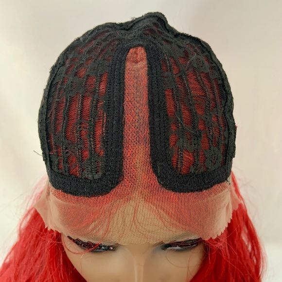Gorgeous Red Premium Fiber Lace Front Wig for Valentines Day or Everyday - Picture 3 of 13